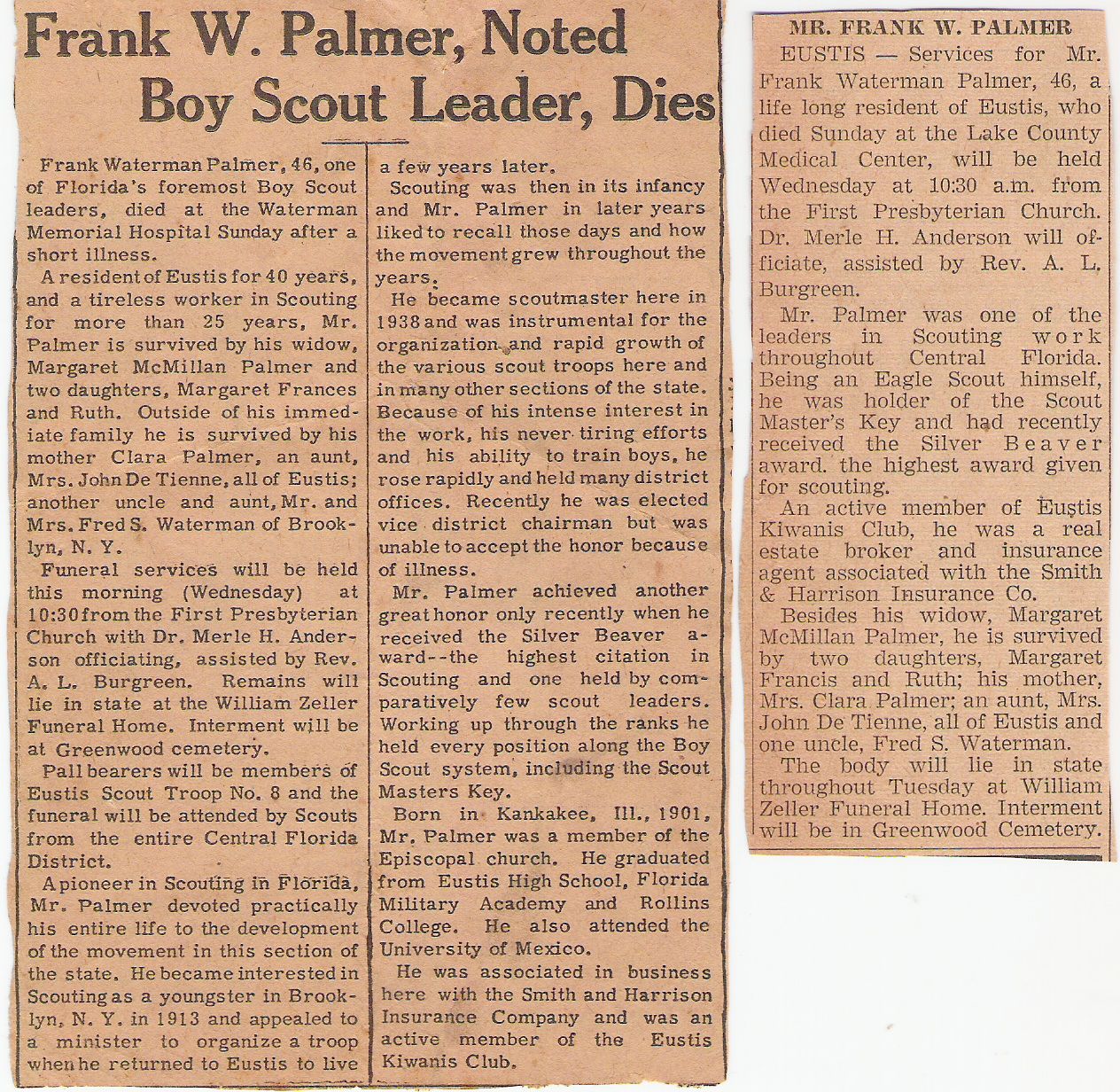 Frank Palmer Obit