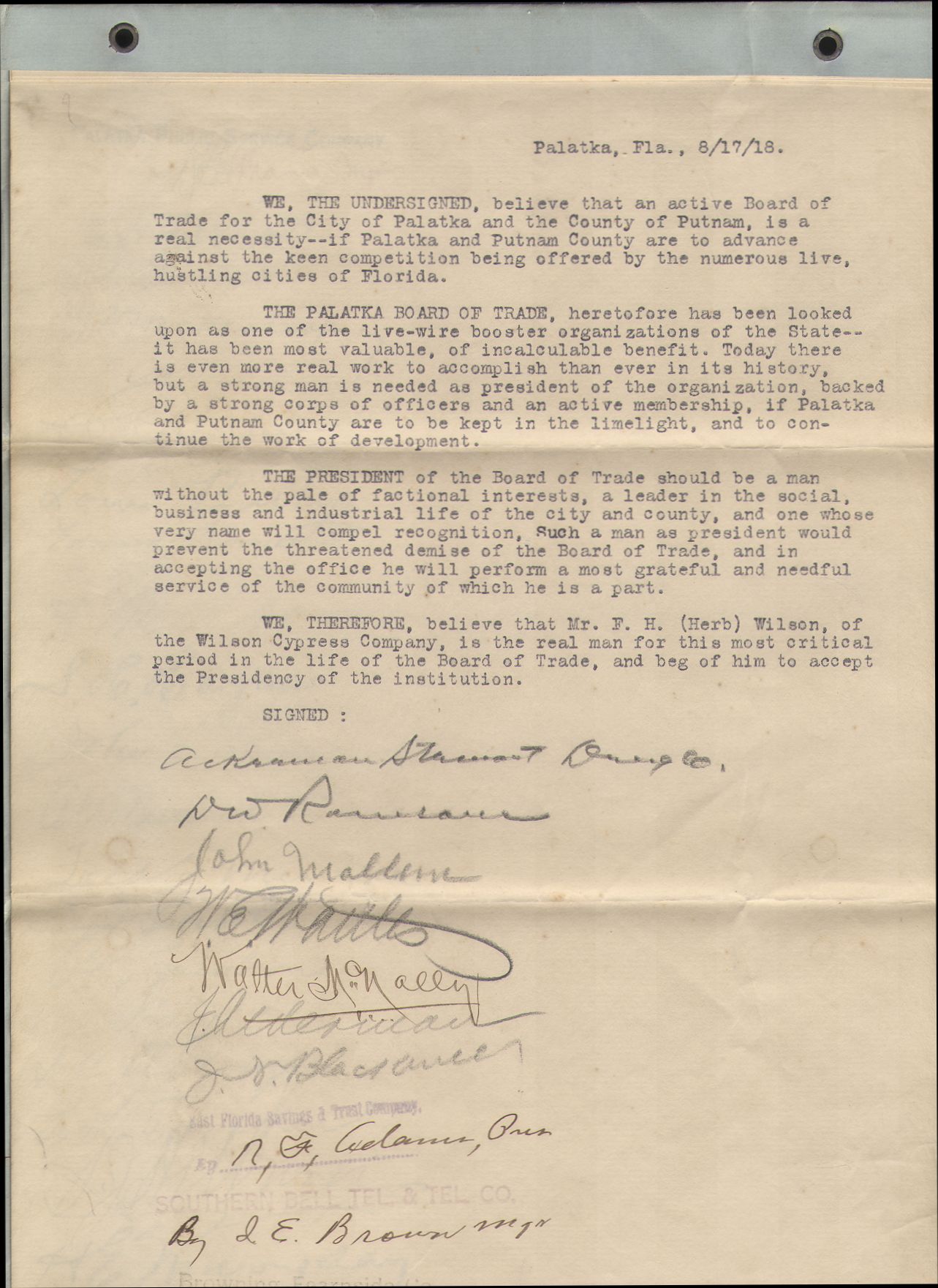 1918 petition