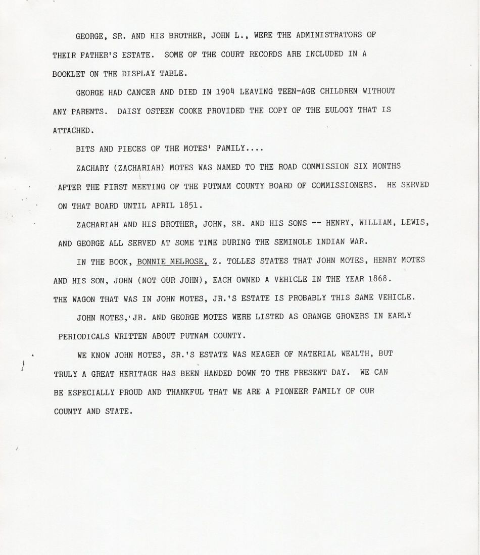 Putnam Co., FL., History- Motes pg.2